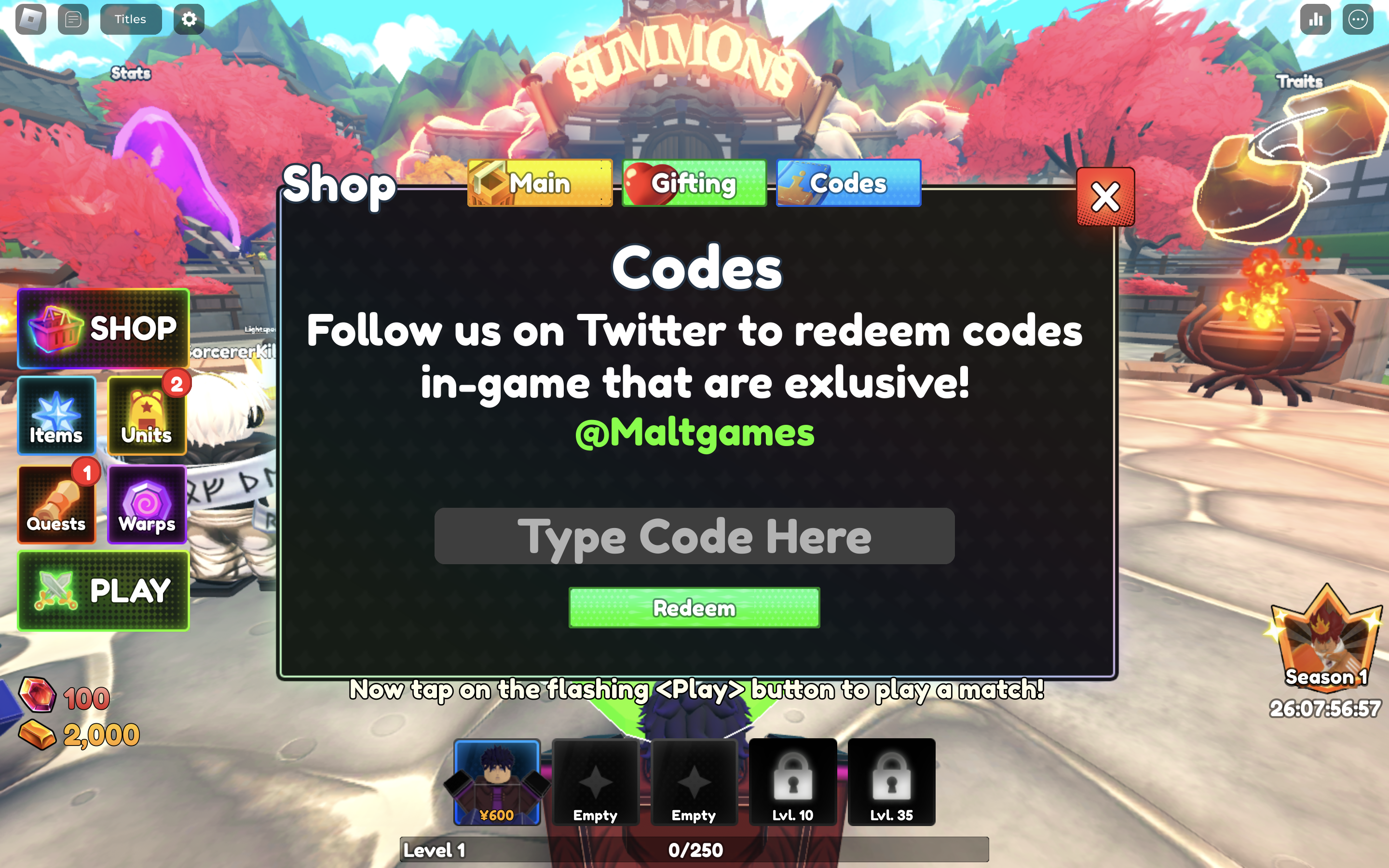 Redeem Codes In Anime Tower Defense