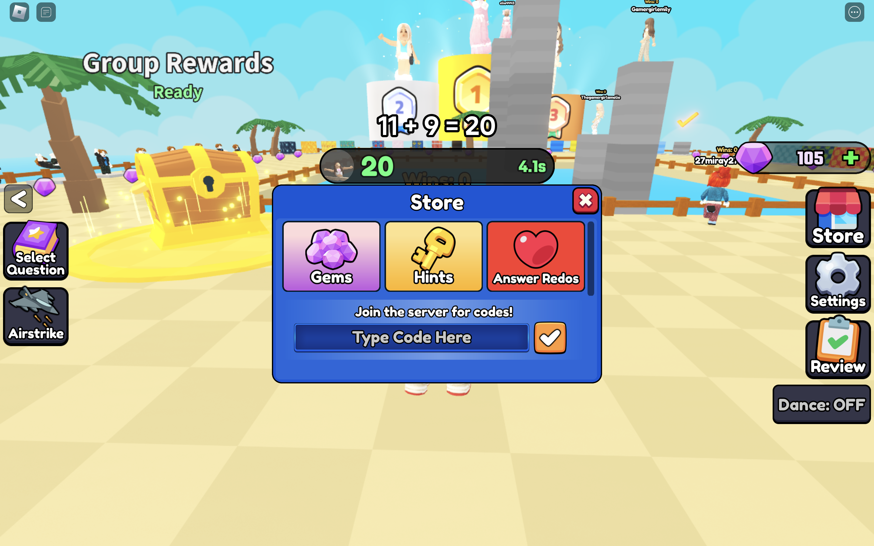 Redeem Codes In Math Tower Race