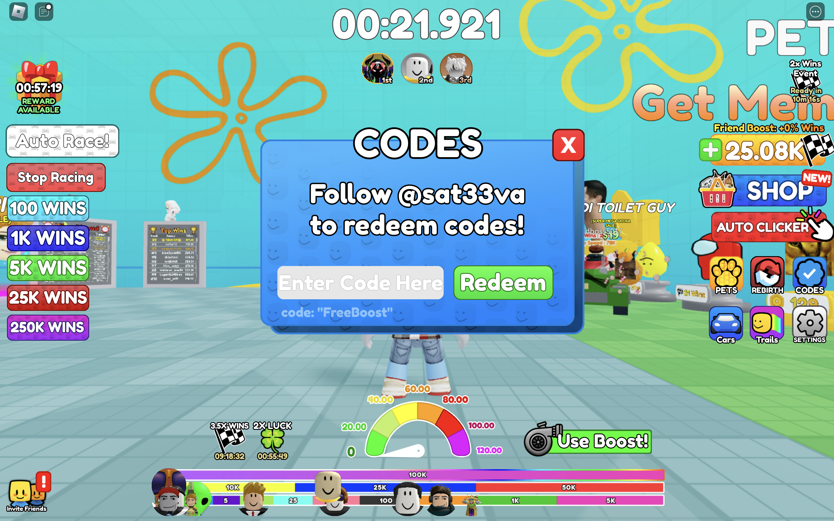 Redeem Codes In Meme Race