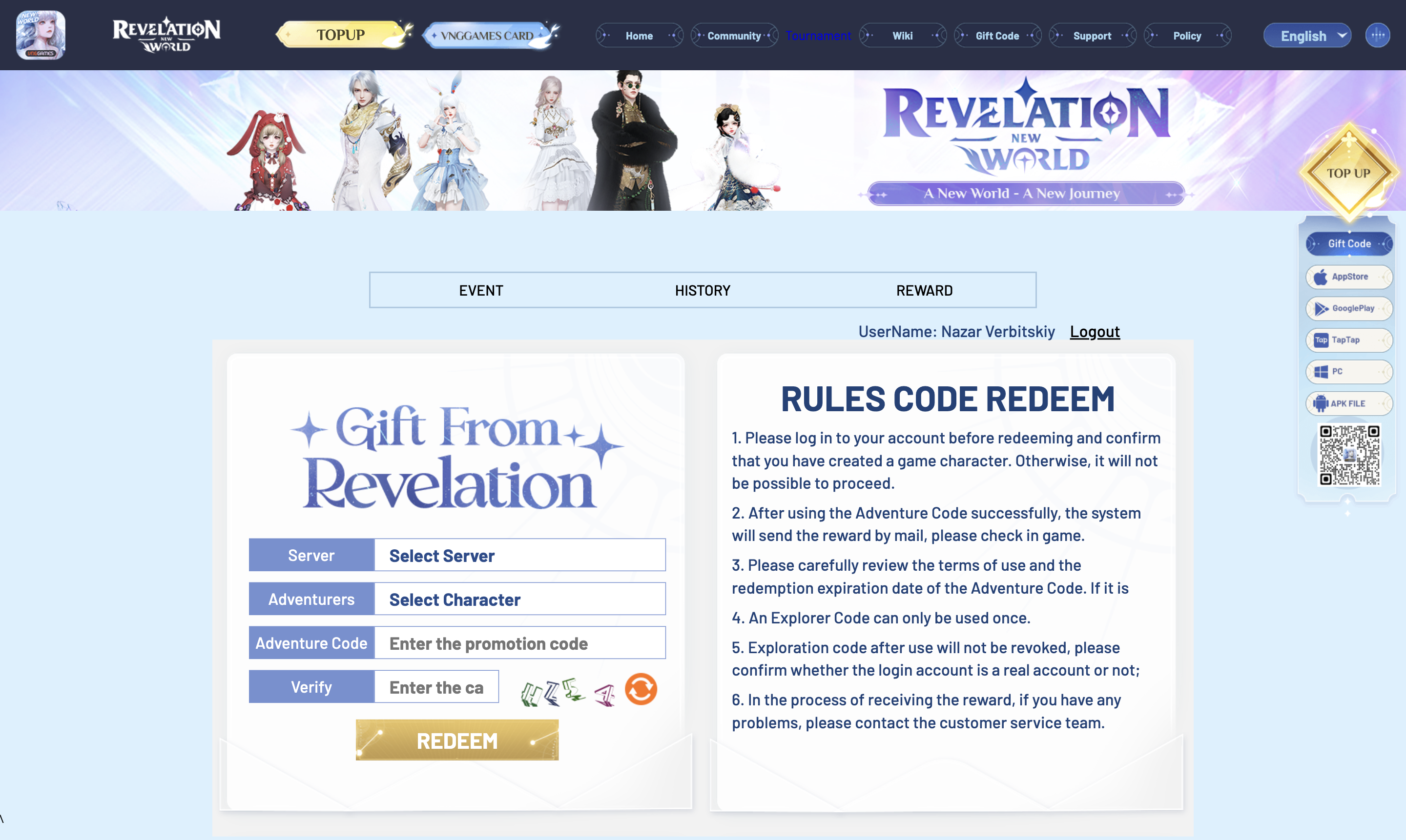 Redeem Codes In Revelation M