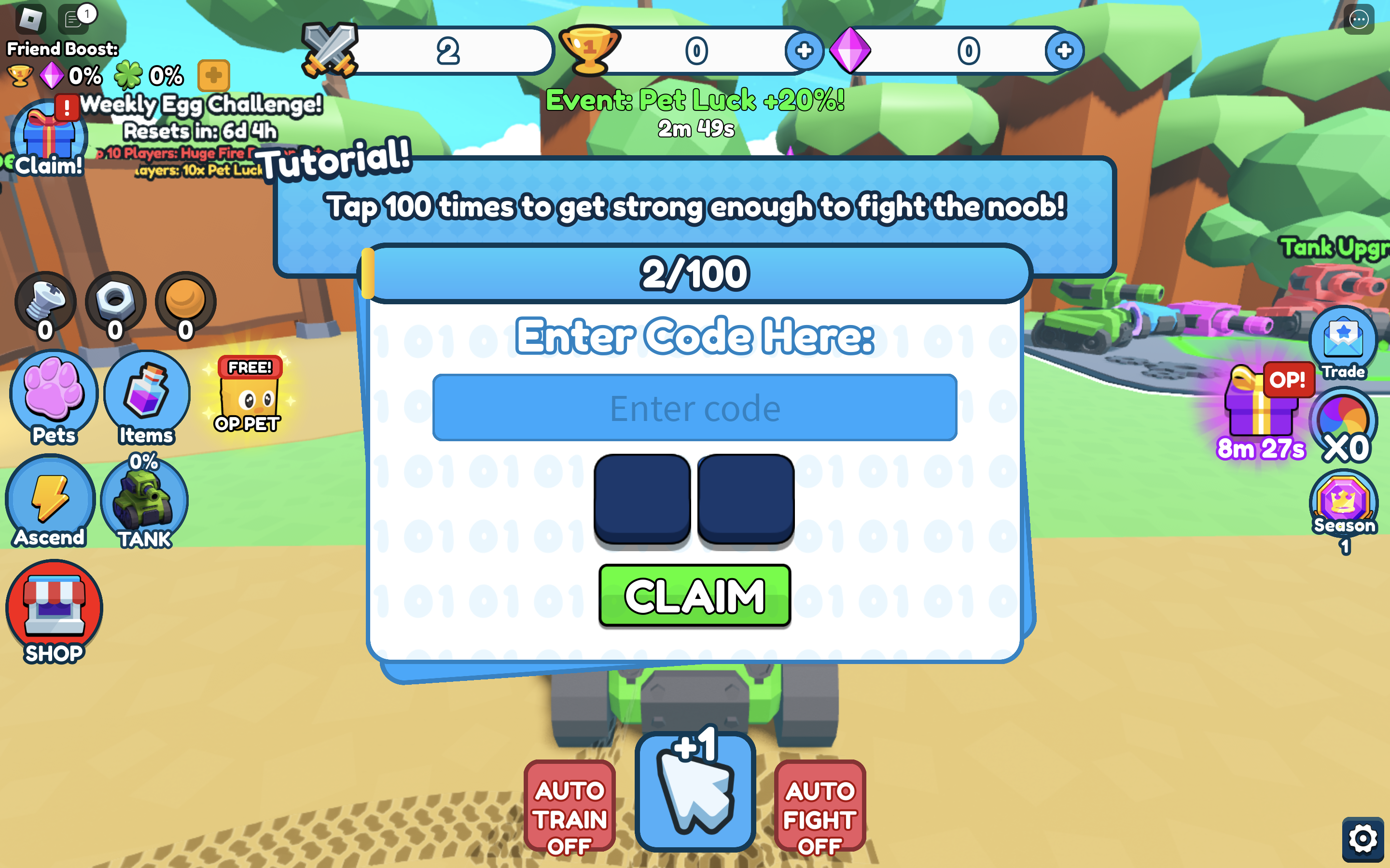 Redeem Codes In Tank Fight Simulator