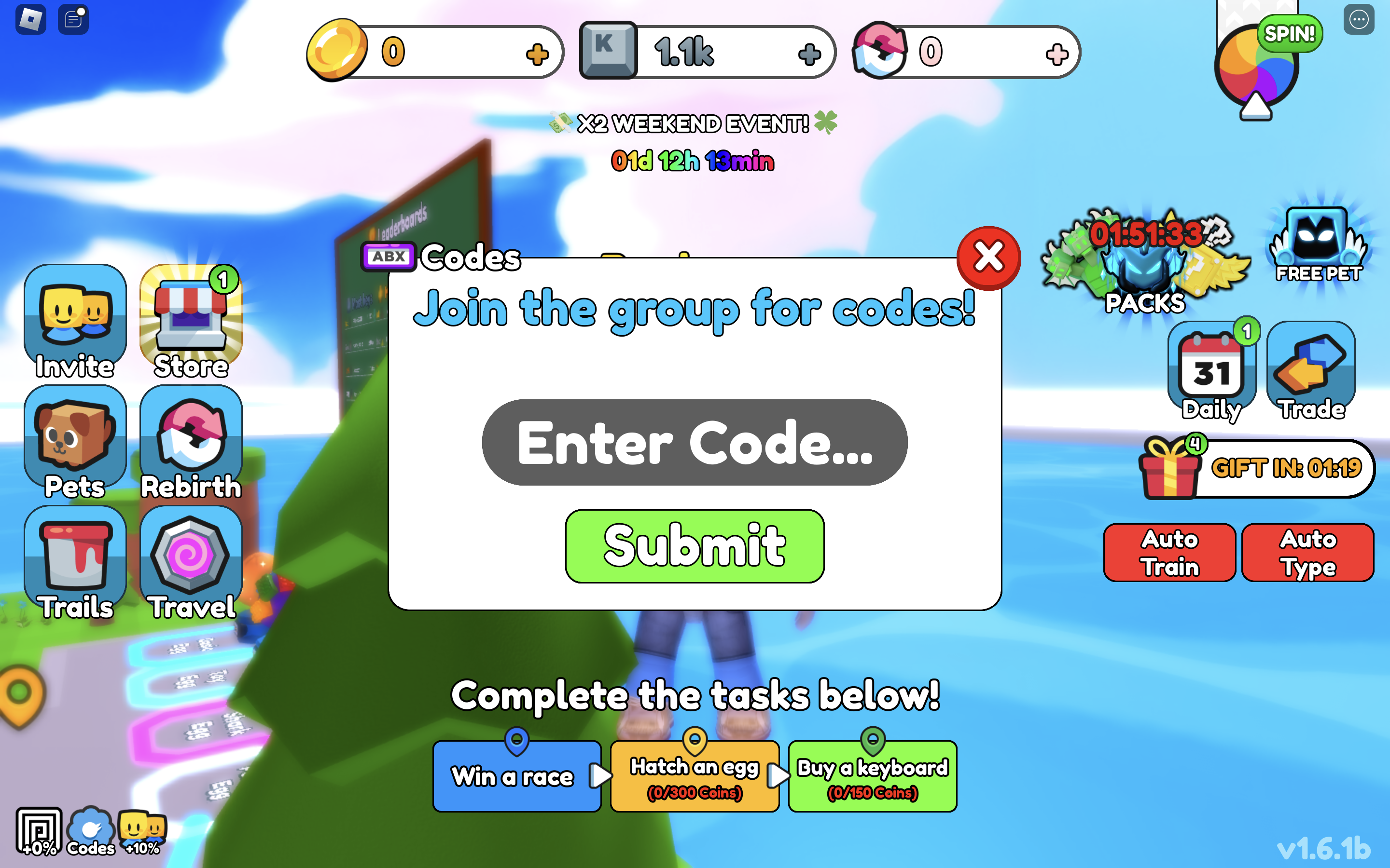 Redeem Codes In Type Race Simulator