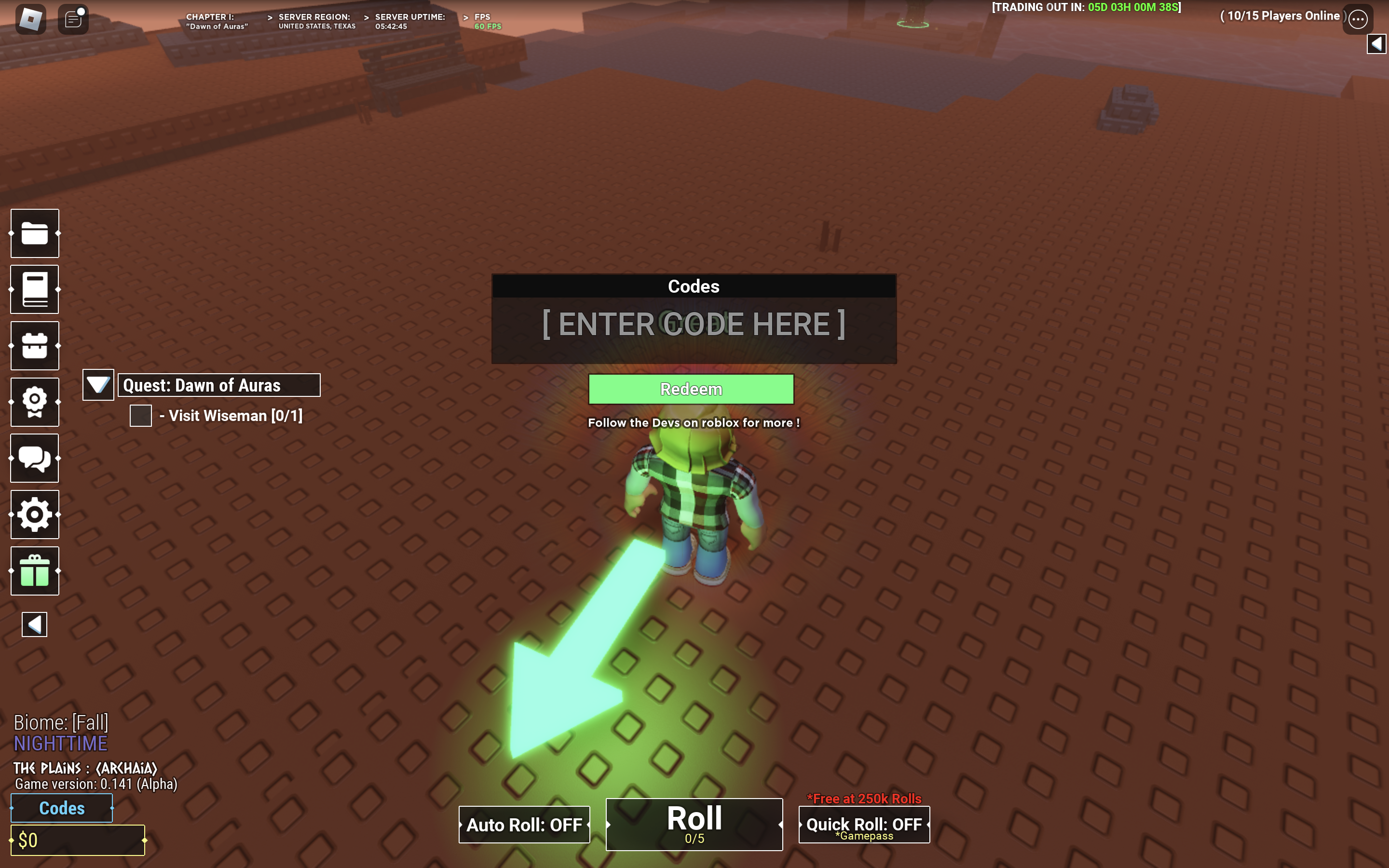 Redeem Codes In Unknown RNG