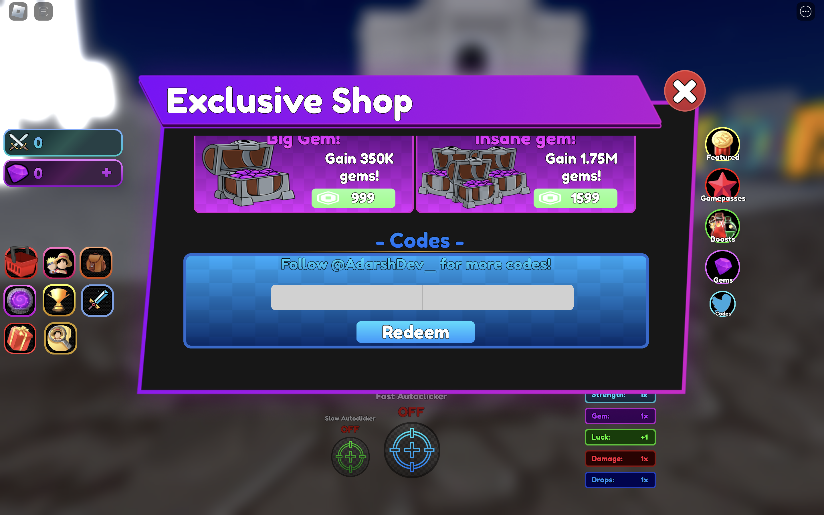 Redeem Codes in Anime Ascensions Simulator