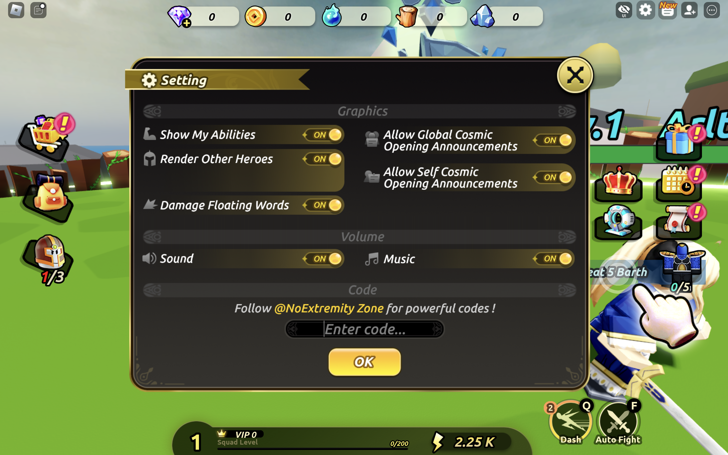 Redeem Codes in Anime Elites Squad
