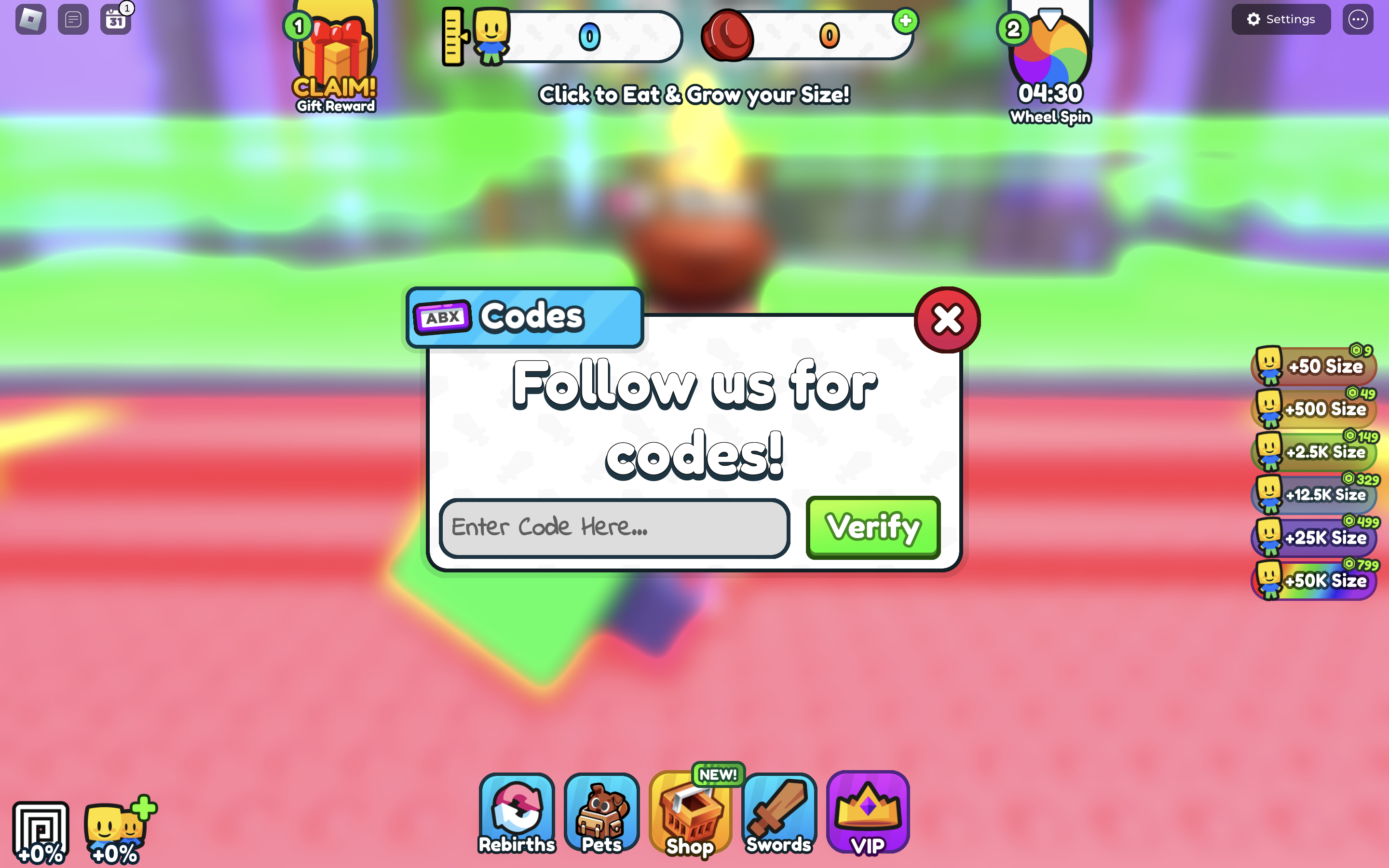 Redeem Codes in Eat and Fight