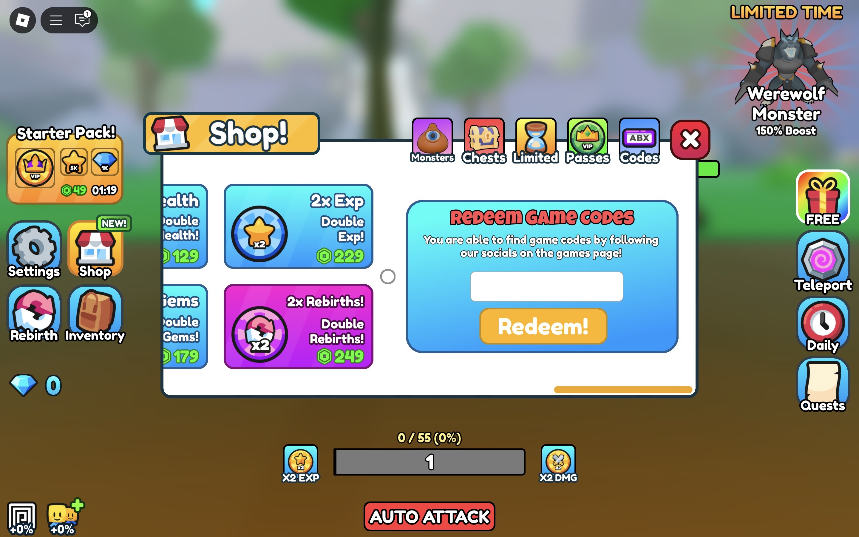 Redeem Codes in Monster Evolution