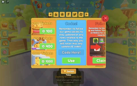 Redeem Codes in Mystery Chest Simulator