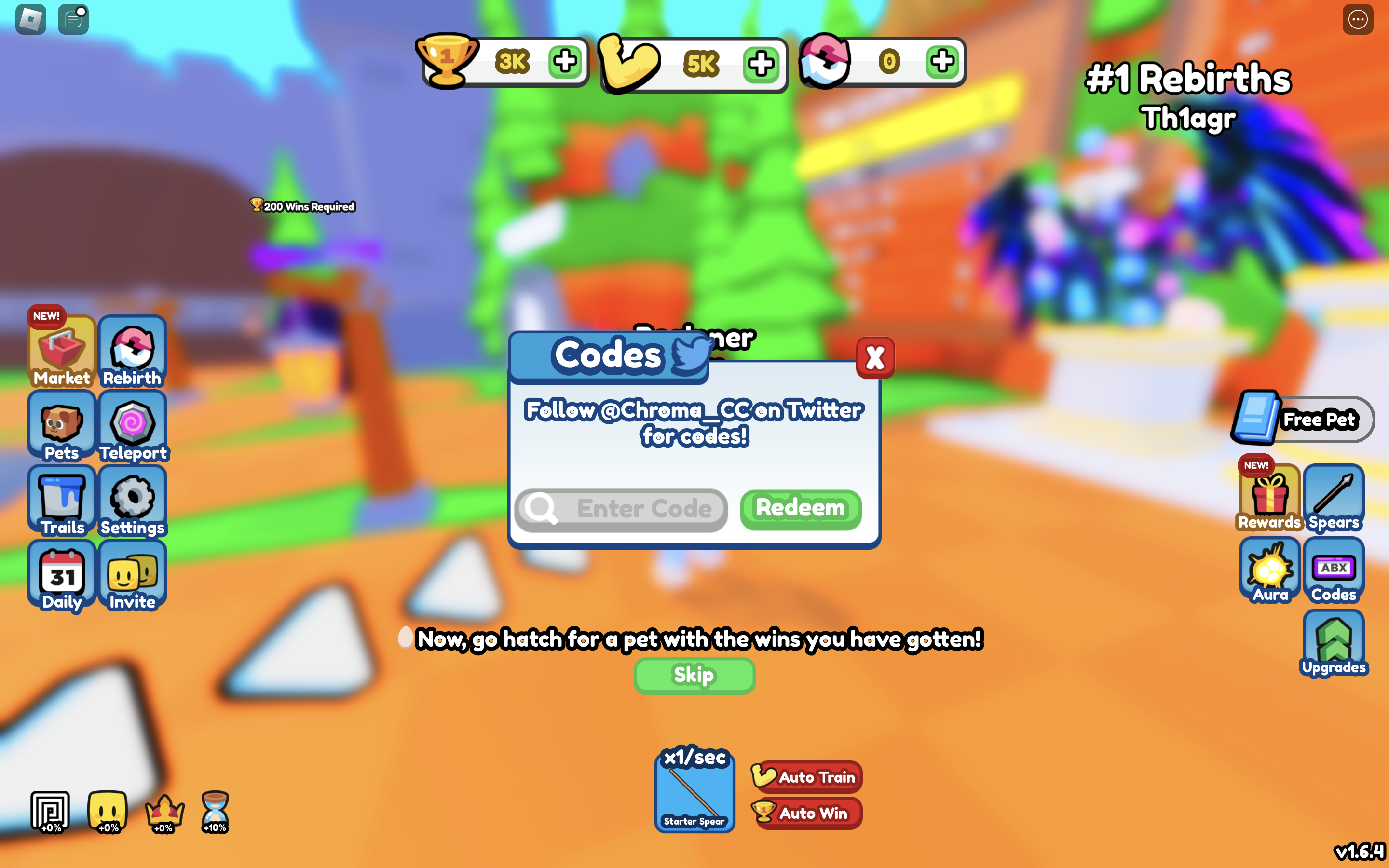 Redeem Codes in Spear Throwing Simulator