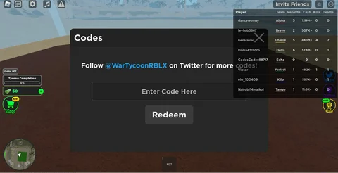 Redeem War Tycoon Codes