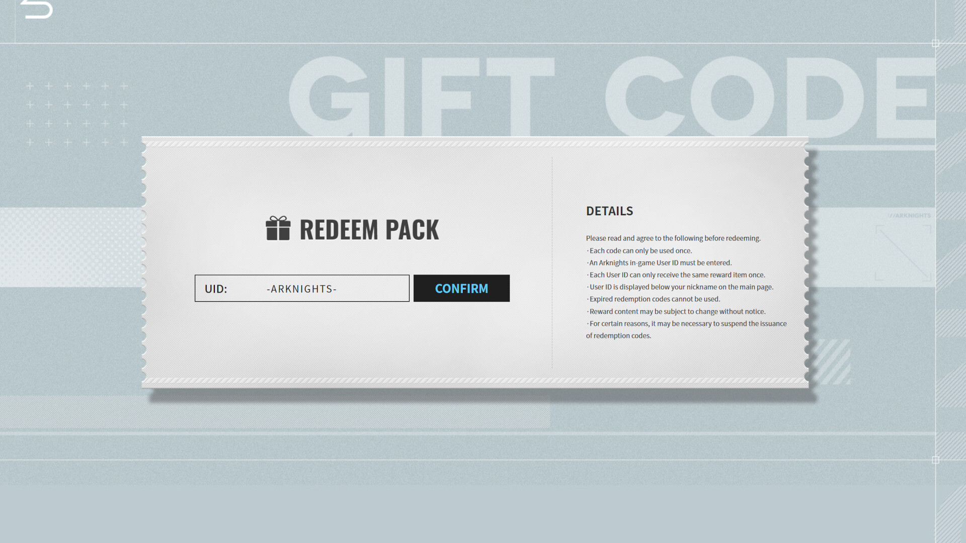 Redeeming Codes Arknights