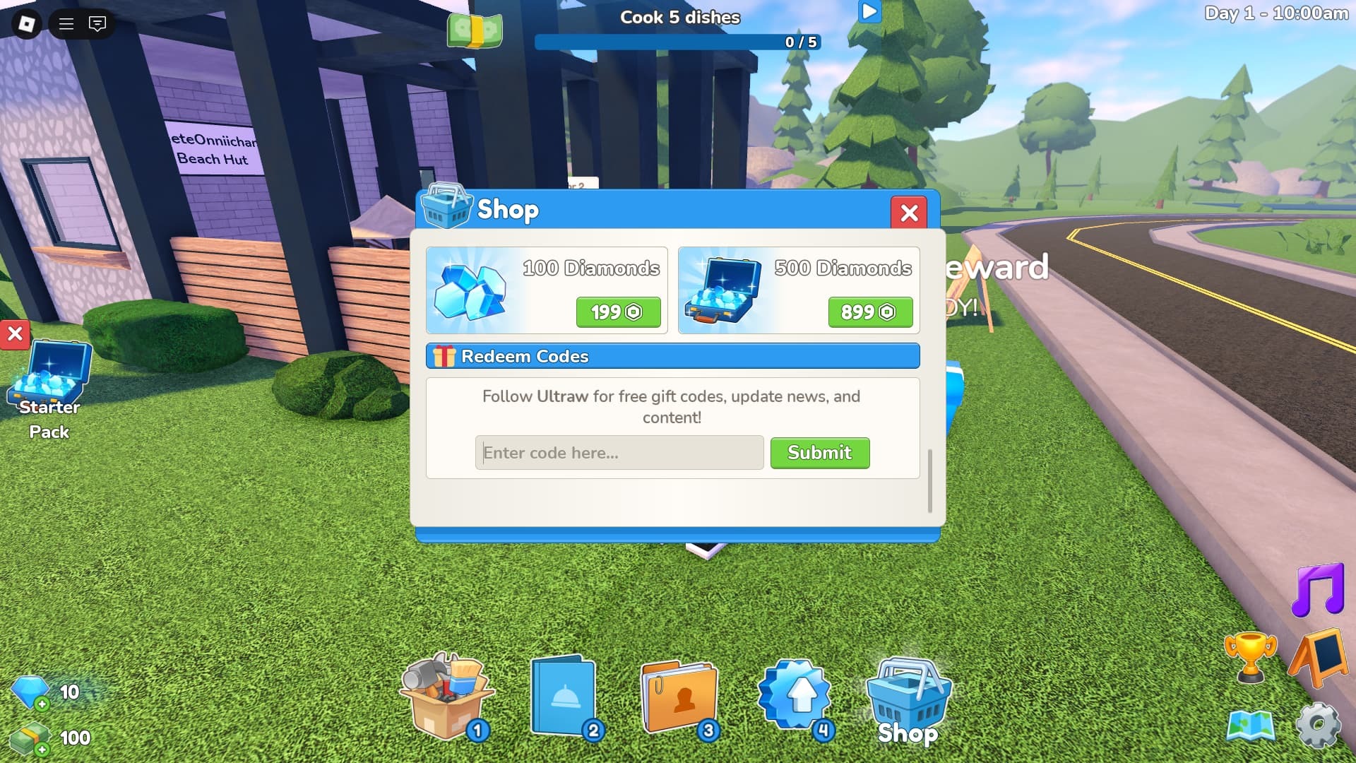 Restaurant Tycoon 3 how to redeem codes