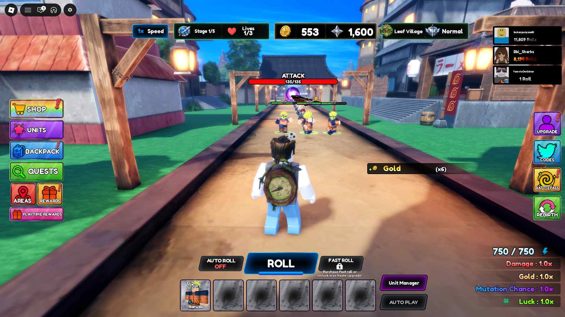 Roblox Anime War RNG expired codes