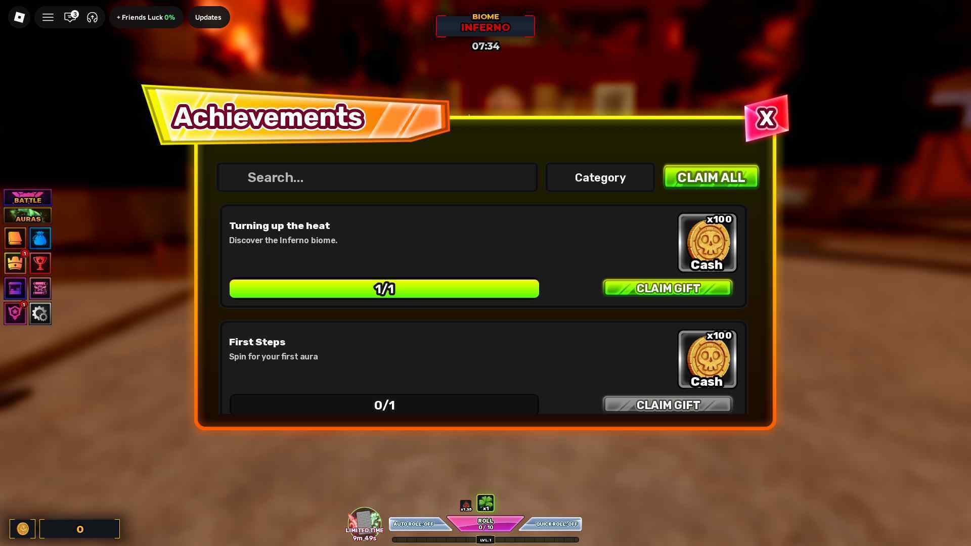 Roblox Unscathed RNG achievements