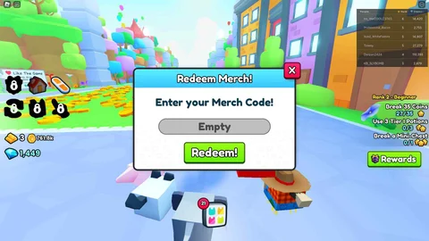 Redeeming merch code in Pet Simulator 99 #roblox #shorts 