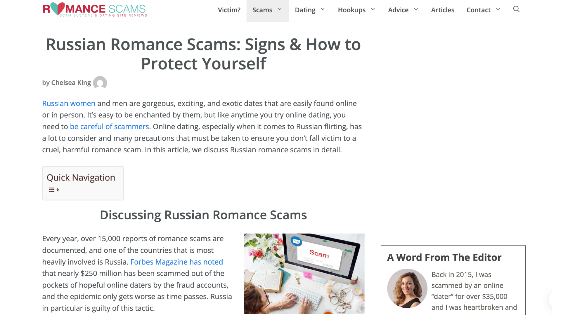 Romance Scams Screenshots
