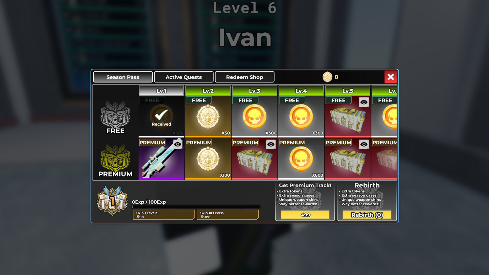 Season Pass Rewards Scoped