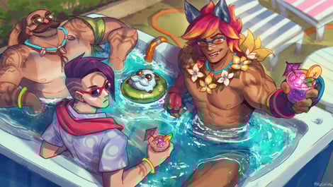 The Best Couples in League of Legends 21 Sett and Aphelios Pool Party