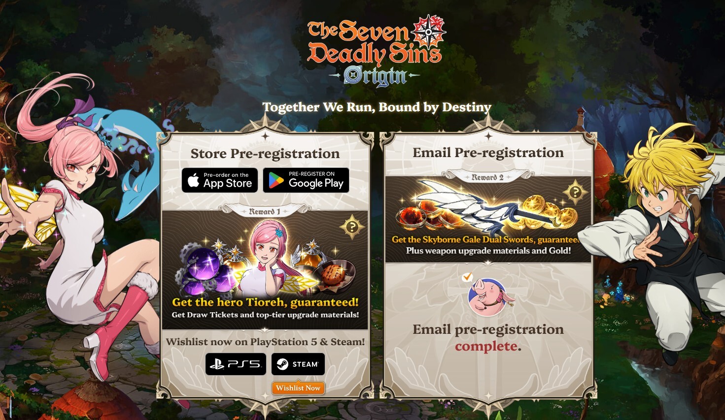 Seven Deadly Sins Origins preregistration rewards