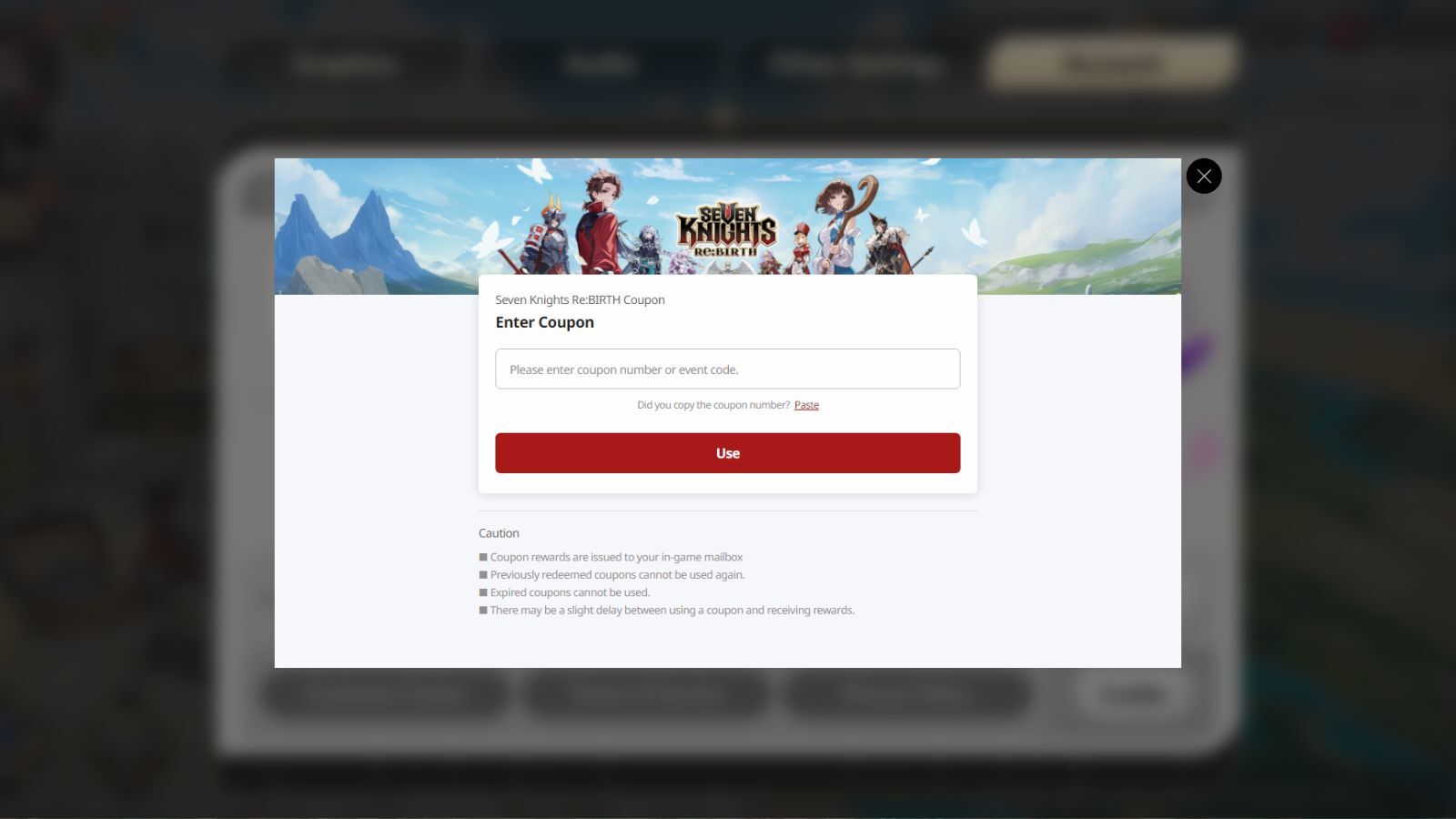Seven Knights Rebirth how to redeem codes 2