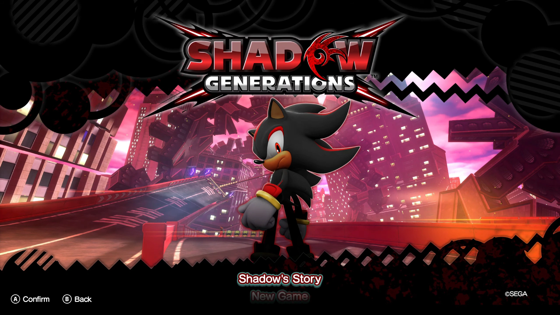 Shadow Generations Title Screen