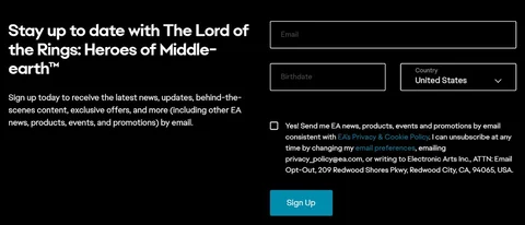 Sign UP LOTR