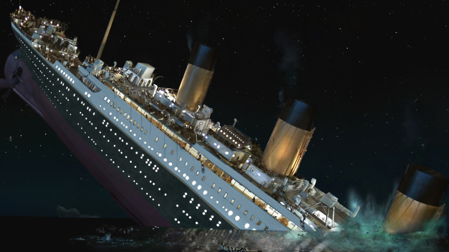 Sinking sequence Titanic 1997 cropped processed by imagy