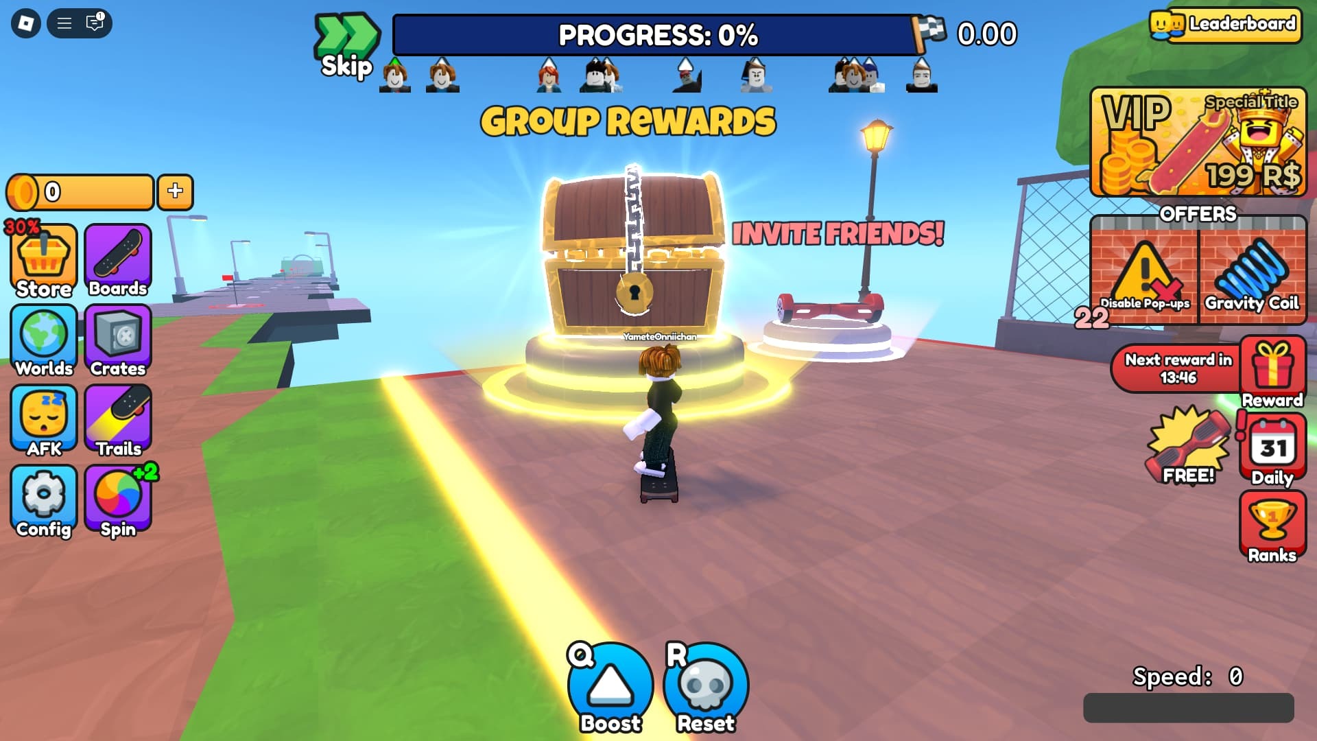 Skateboard Obby get more rewards