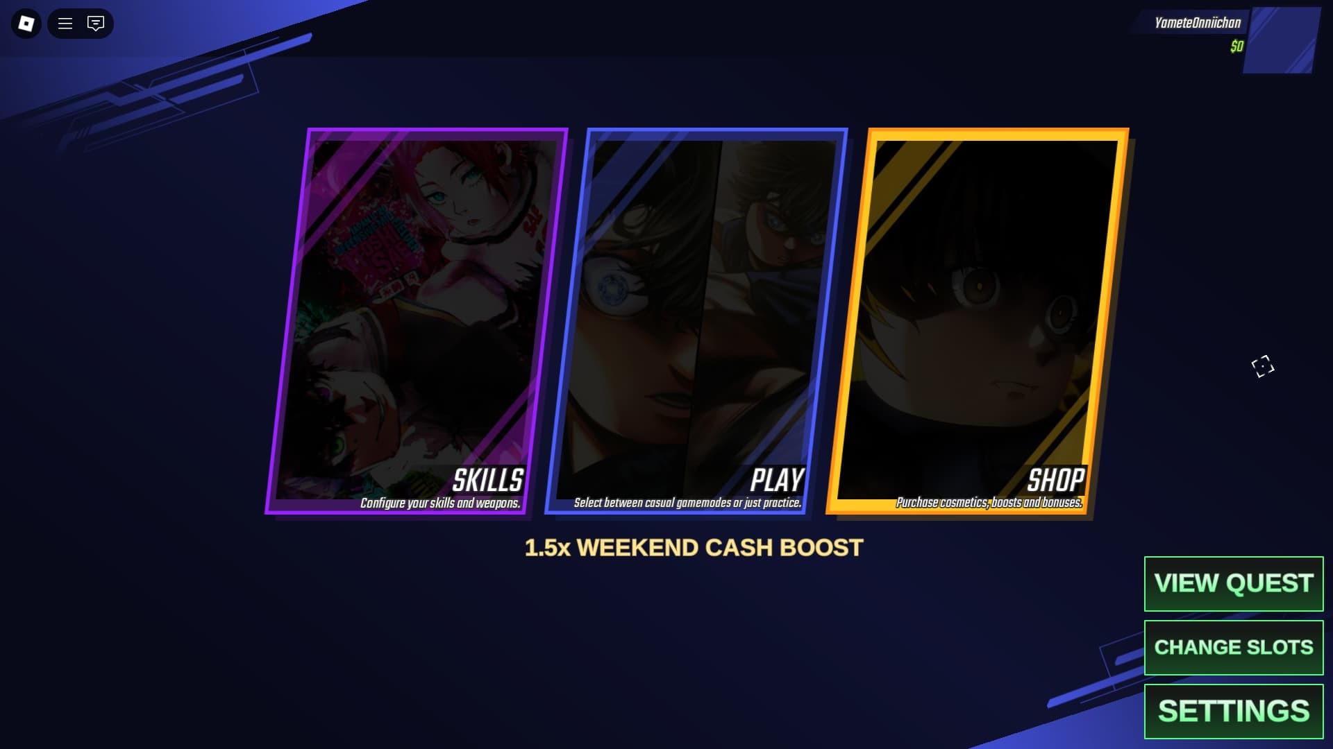 Skillful main menu
