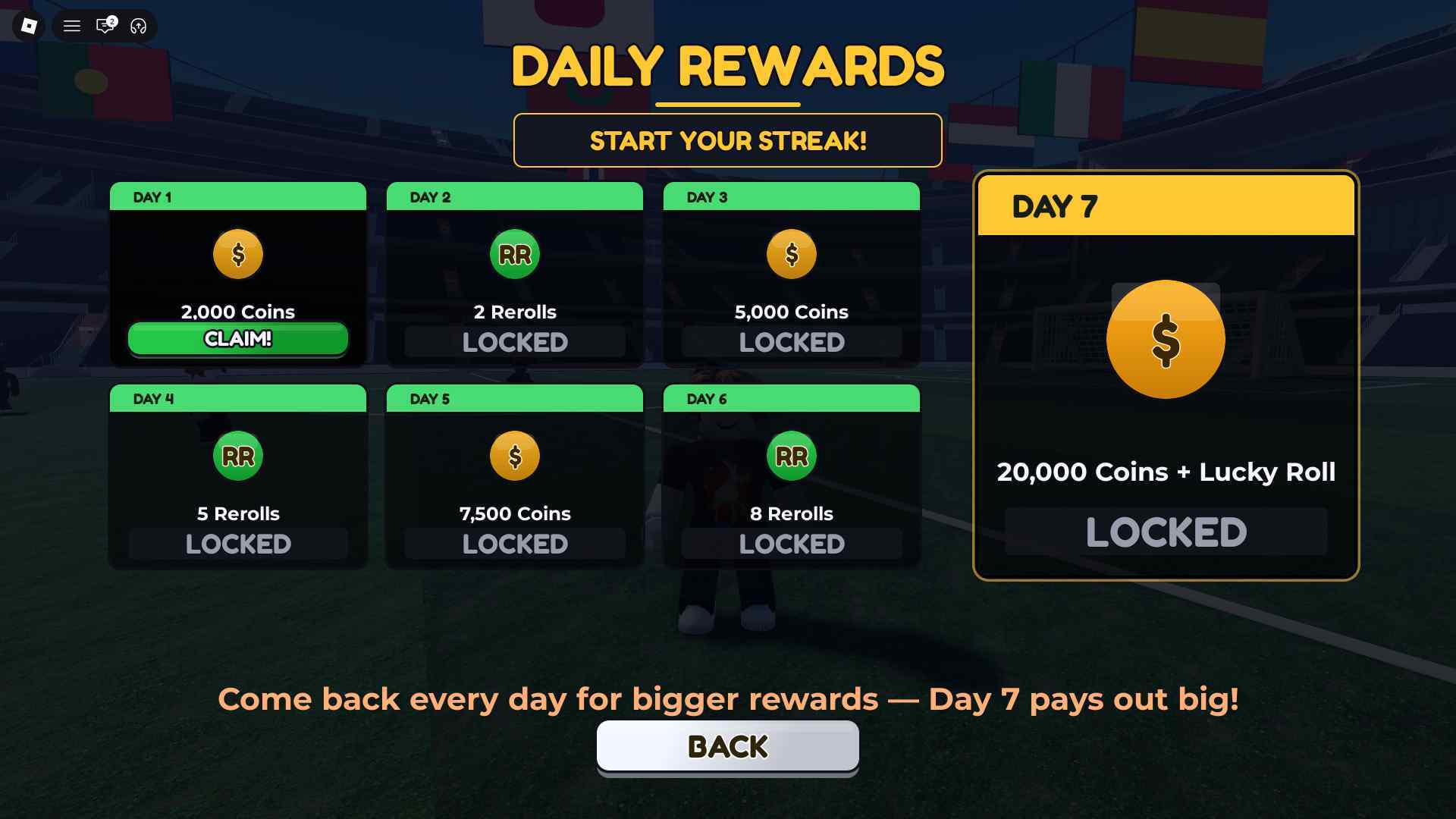 Soccer Drafts Daily Rewards