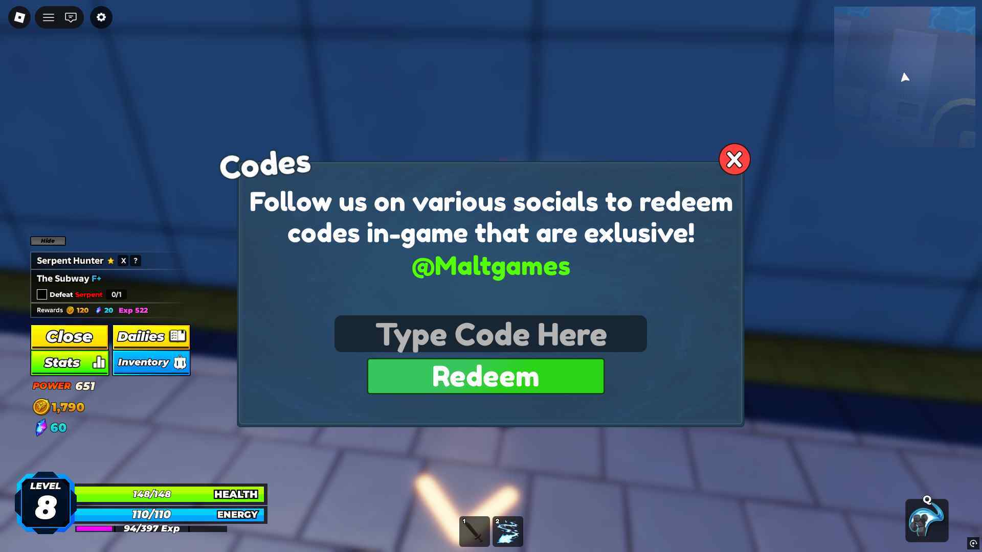 Solo Hunters Redeem Code NPC Location 3
