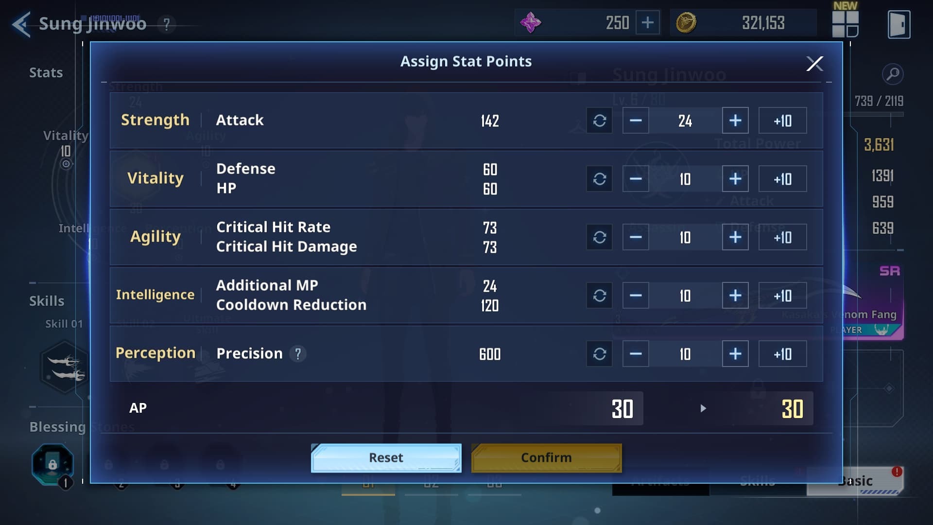 Solo Leveling Arise stats guide