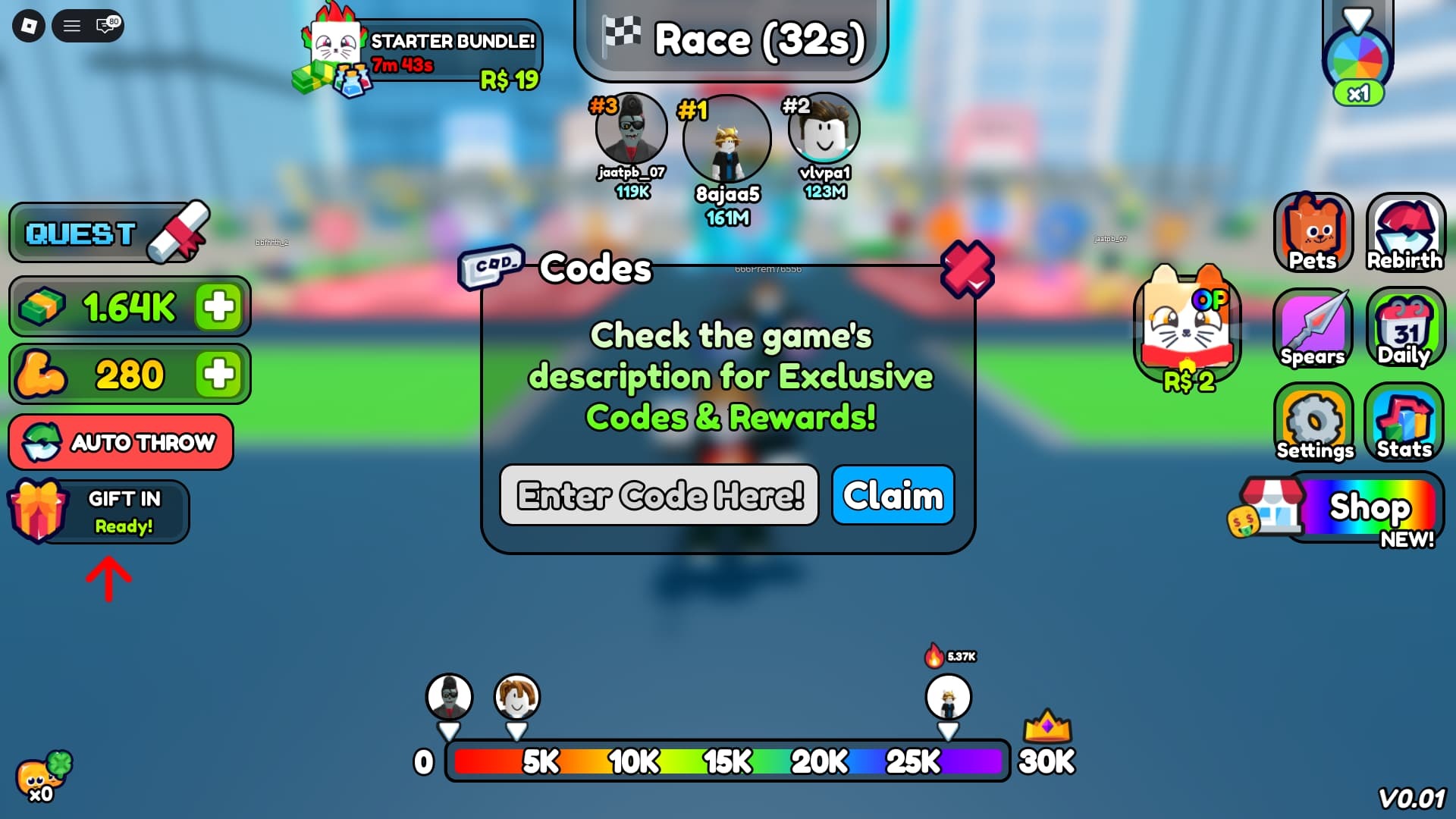 Spear Training how to redeem codes 3