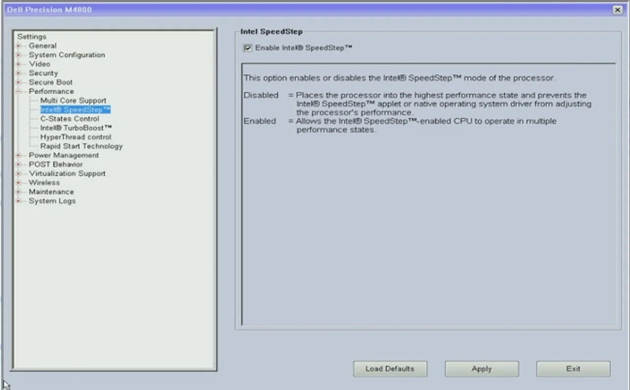 BIOS setup DELL