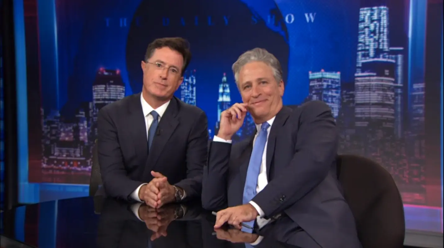 Stephen Colbert and Jon Stewart