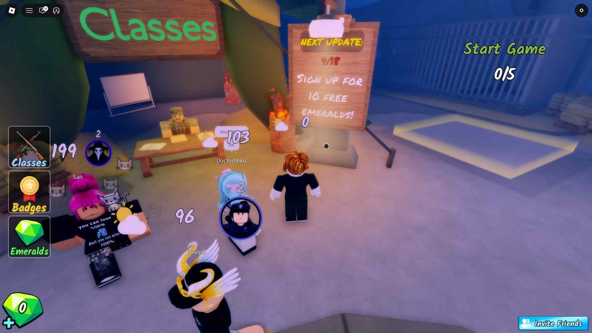 Survive the Apocalypse Classes