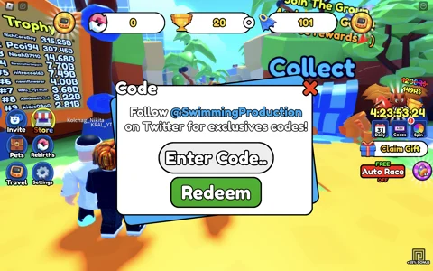 Swimming Simulator redeem codes