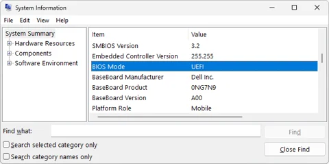 Sys Info Verify UEFI