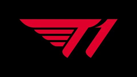 T1 logo black background