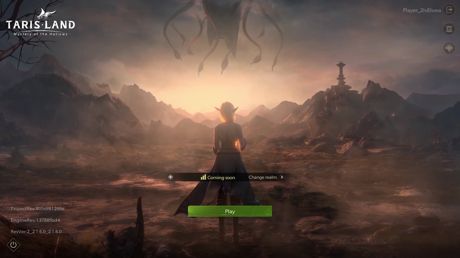 Tarisland Login Screen