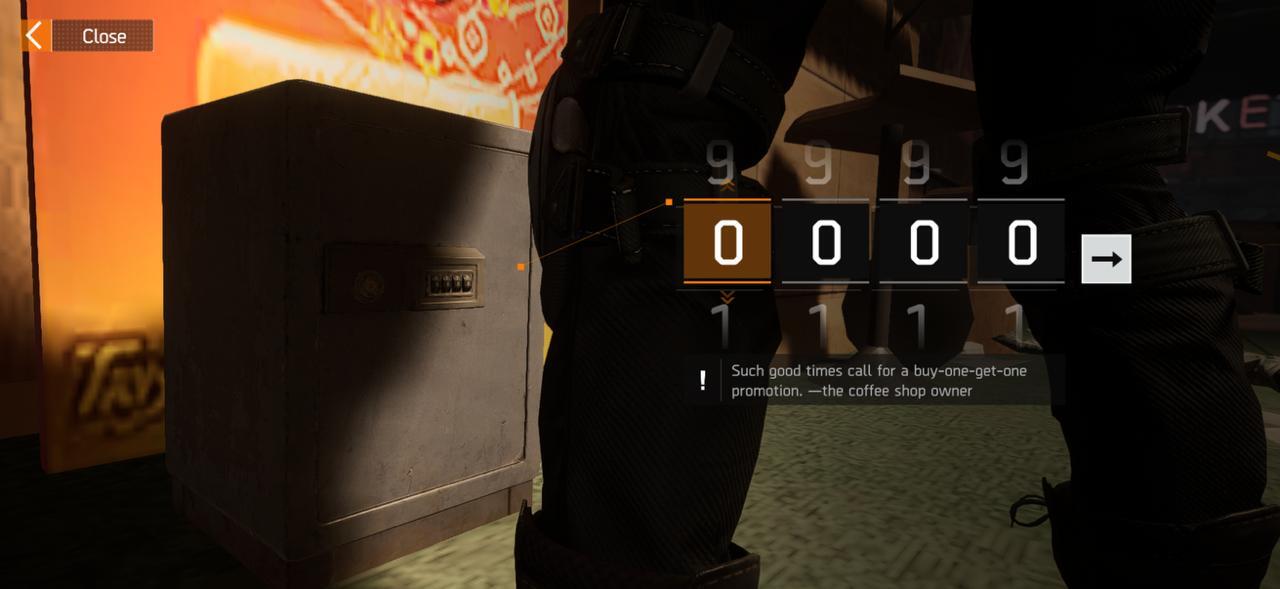 The Division Resurgence Oak Loch Safe Code 5