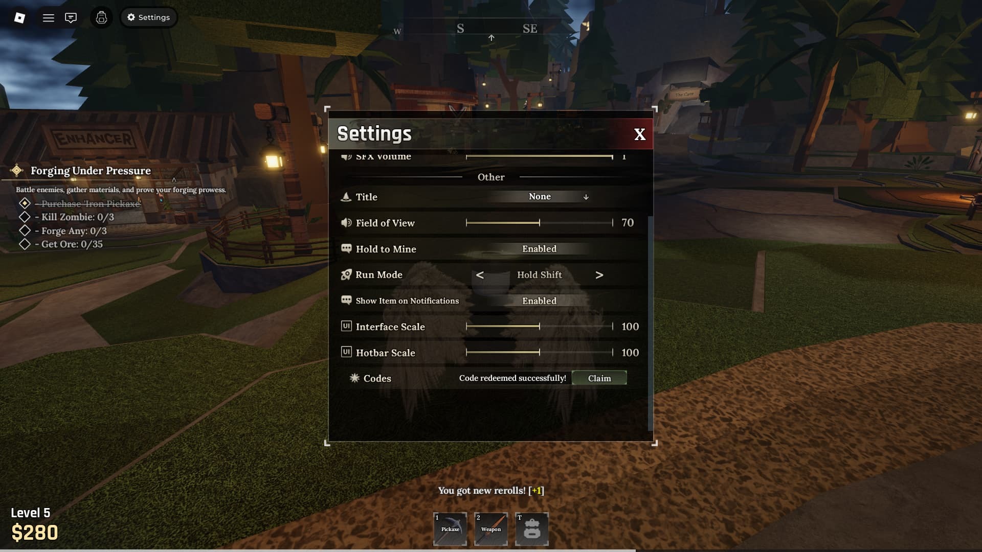 The Forge How TO Redeem Codes 1