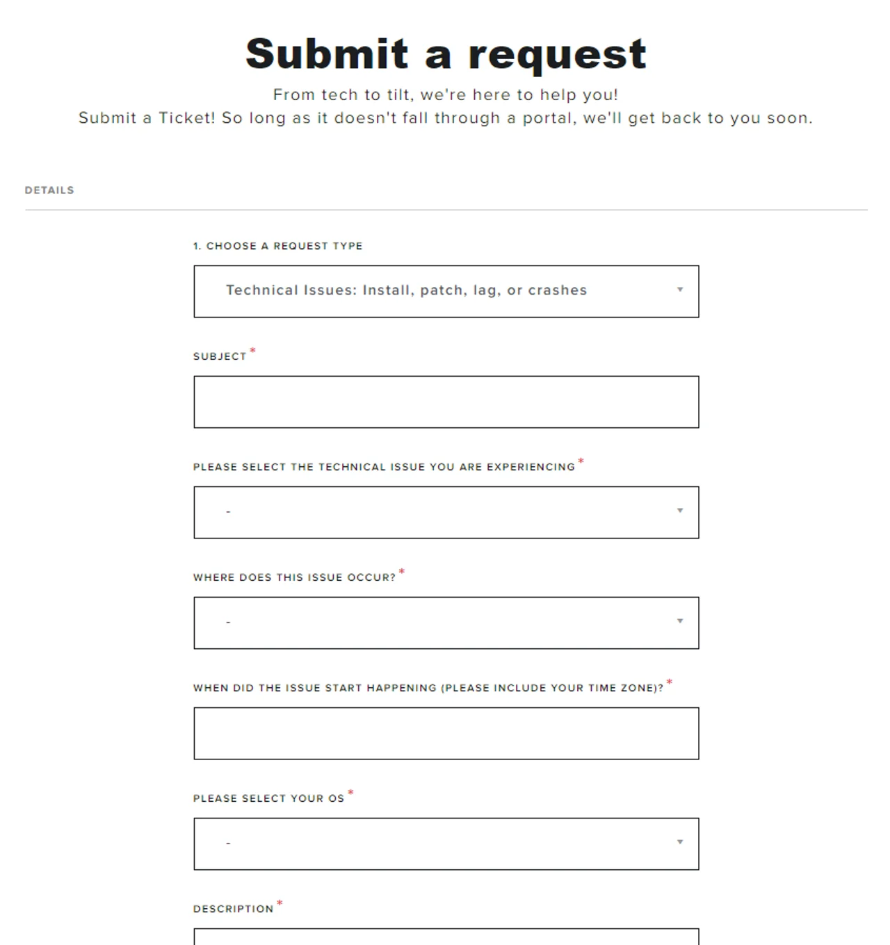 Submit Request Form Valorant