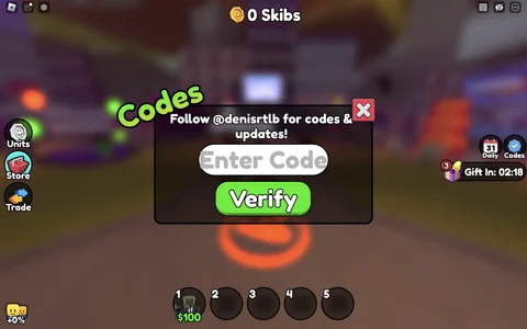 Toilet Defense Simulator codes