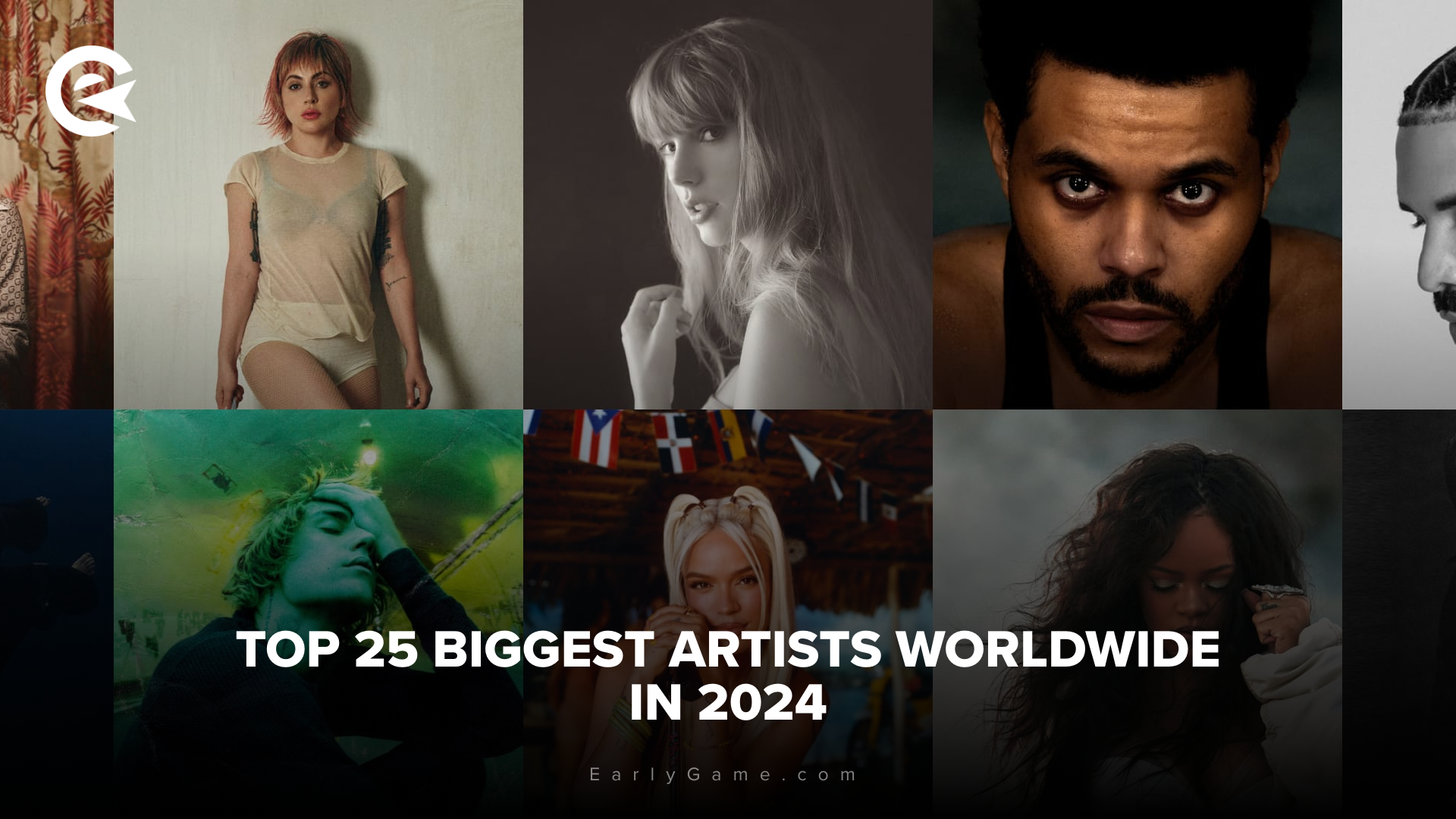Top 25 biggest artists worldwide in 2024