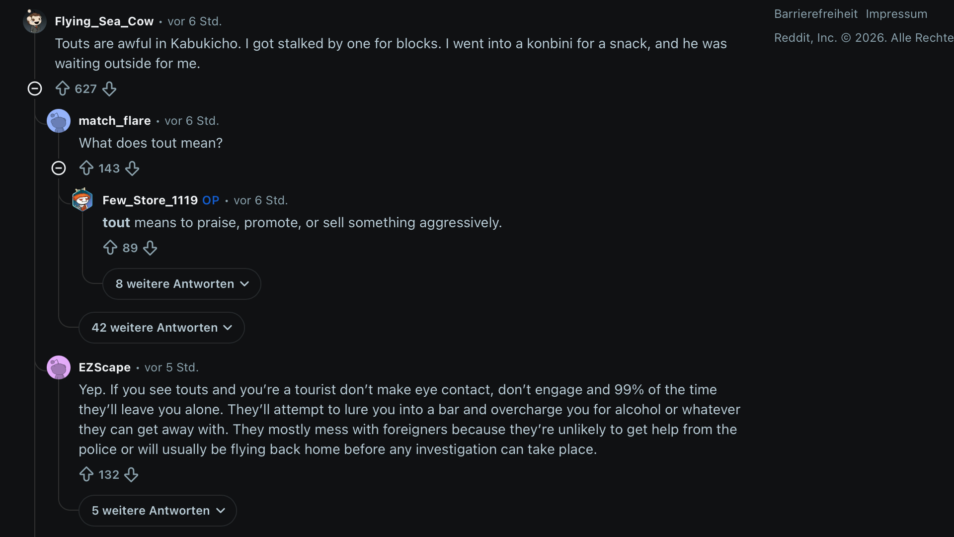 Touts Reddit