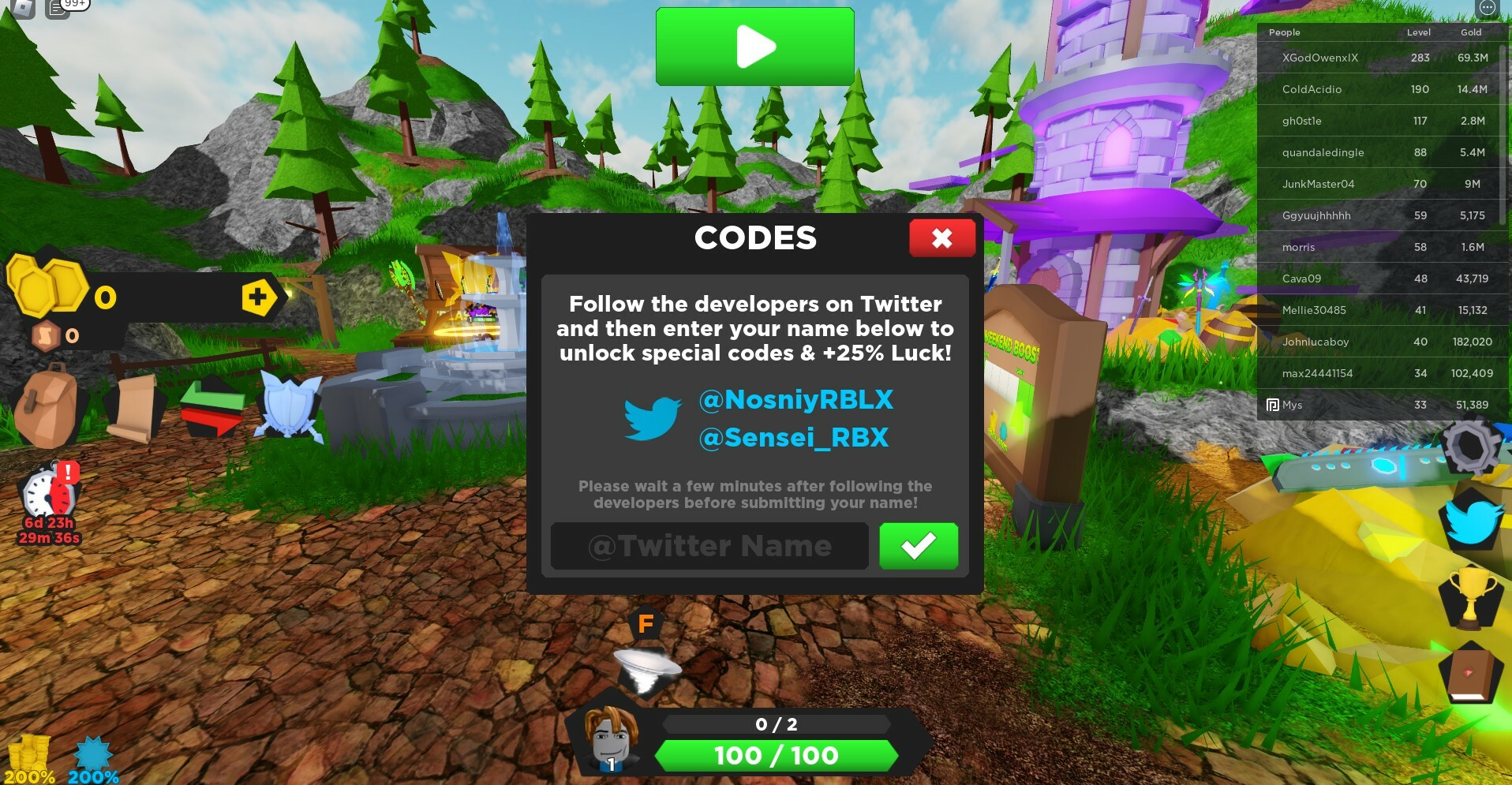 Twitter Treasure Quest codes