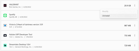 Uninstalling Valorant