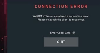VAN104 Error Code