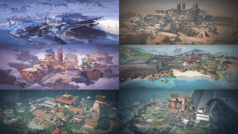 Valorant maps collage